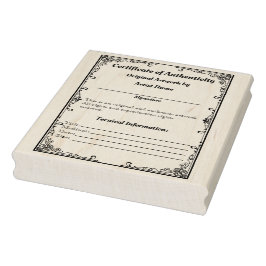 Benutzerdefinierbare Artwork-Authentifizierung Dru Gummistempel