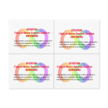 Benutzerdefinierbare AUTISM-ALERT-Karten x 4 pro K