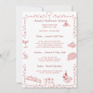 Benutzerdefinierbare Bachelorette-Weekend-Vorlage Einladung