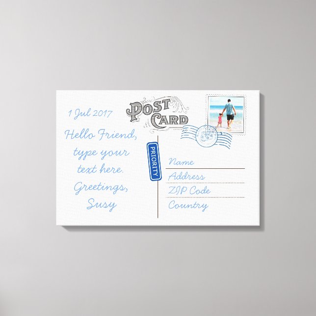 Benutzerdefinierbare Backside-Leinwand für Postkar Leinwanddruck (Vorderseite)