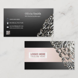 Benutzerdefinierbare, bearbeitbare elegante Black  Visitenkarte