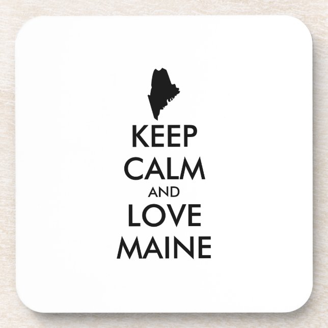 Benutzerdefinierbare CALM- und LIEBE-MAINE (BEHALT Getränkeuntersetzer (Vorderseite)