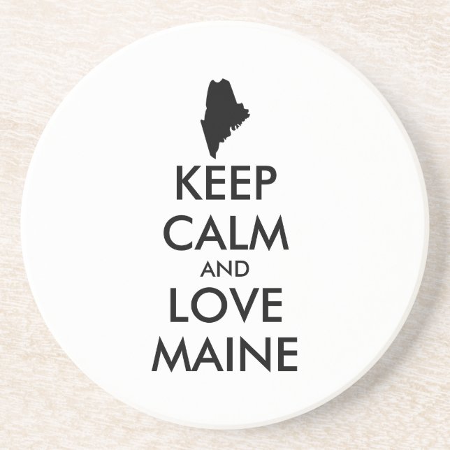 Benutzerdefinierbare CALM- und LIEBE-MAINE (BEHALT Getränkeuntersetzer (Vorne)