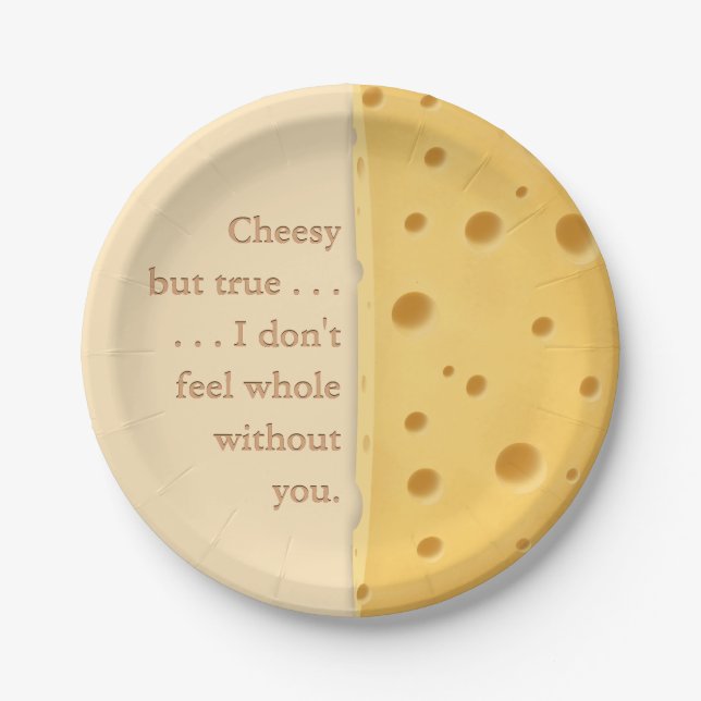 Benutzerdefinierbare Cheesy Message Charming Chees Pappteller (Vorderseite)