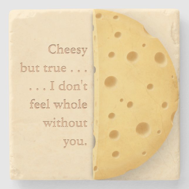 Benutzerdefinierbare Cheesy Message Charming Chees Steinuntersetzer (Vorderseite)