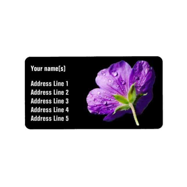 Benutzerdefinierbare Geranium-Blume-Adressetikette Adressaufkleber (Vorne)