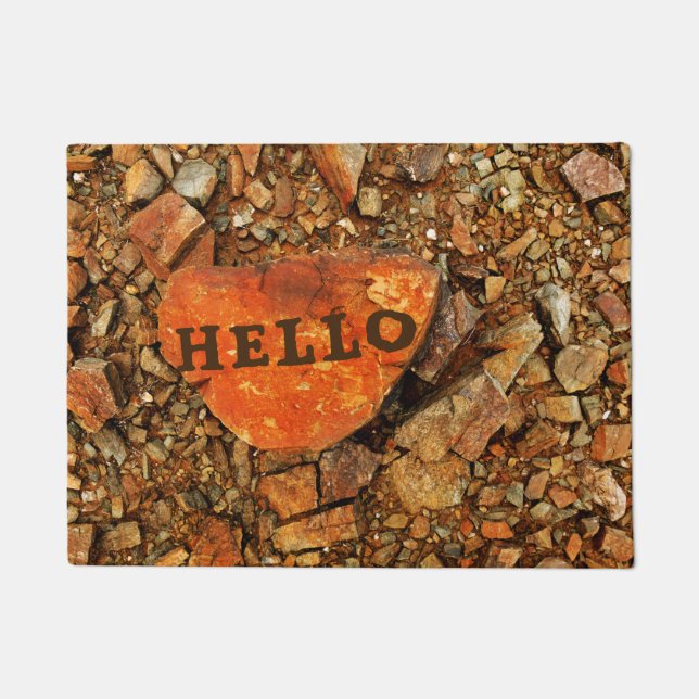 Benutzerdefinierbare "HELLO"-Steine Fußmatte (Vorderseite)