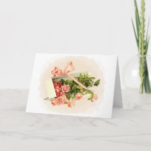 Benutzerdefinierbare Karte mit rosa Rosen als Gesc