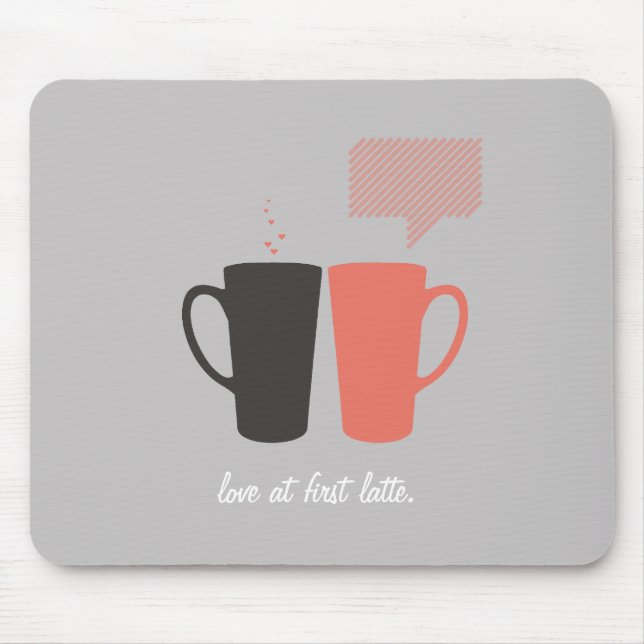 Benutzerdefinierbare "Liebe am ersten Latte"-Mausp Mousepad (Vorne)