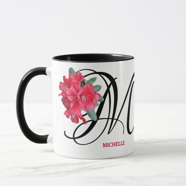 Benutzerdefinierbare Michelle-Name rote Blume tren Tasse (Links)