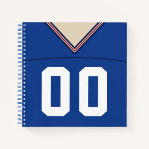 Benutzerdefinierbare Name & Number Football Jersey Notizbuch