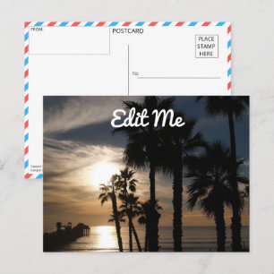 Benutzerdefinierbare Postkarte für Sunset-Silhouet