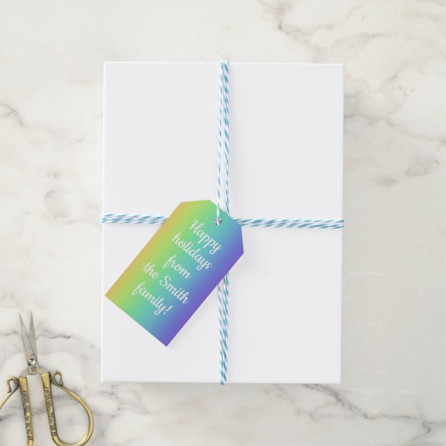 Benutzerdefinierbare Rainbow-Gradient-Gift-Tags Geschenkanhänger (Mit Garn)