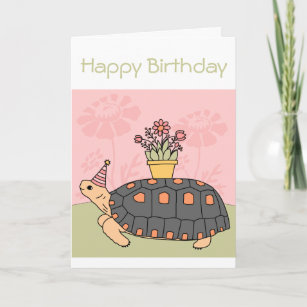 Benutzerdefinierbare Rotfuß Tortoise Geburtstagska Karte