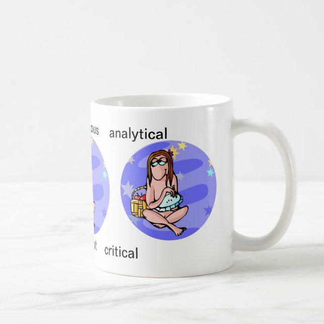 Benutzerdefinierbare Virgo-Merkmale von Cartoon Zo Kaffeetasse (Rechts)
