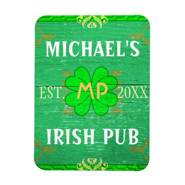 Benutzerdefinierbare Zuhause Bar Irish Pub Green Magnet (Vertikal)