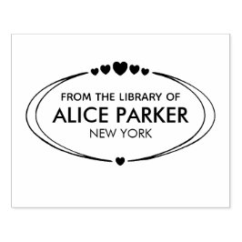 Benutzerdefinierbarer Name und Text aus der Biblio Gummistempel