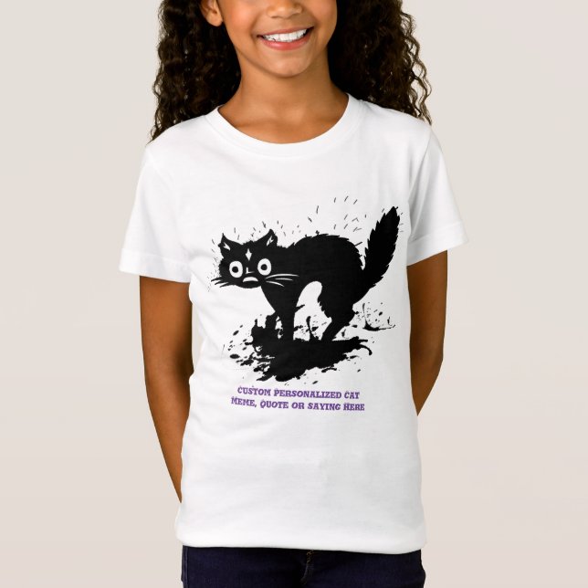 Benutzerdefinierbares Cat Meme Shirt, Erwachsene & T-Shirt (Vorderseite)
