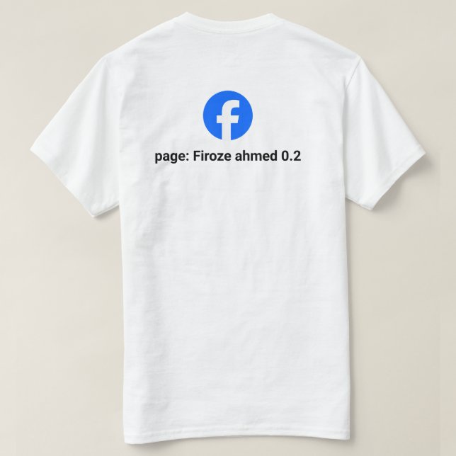 Benutzerdefinierbares Facebook-Seiten-Logo und -Na T-Shirt (Design Rückseite)