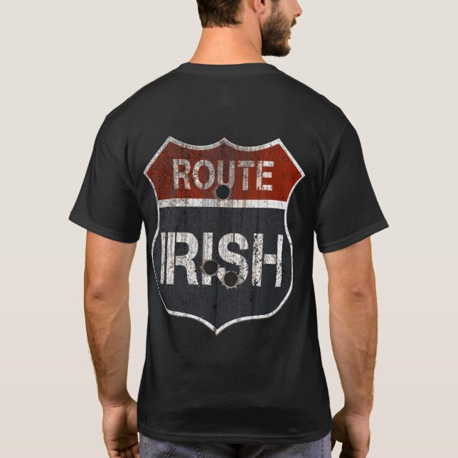 Benutzerdefinierbares "ROUTE IRISH SIGN" T-Shirt (Rückseite)