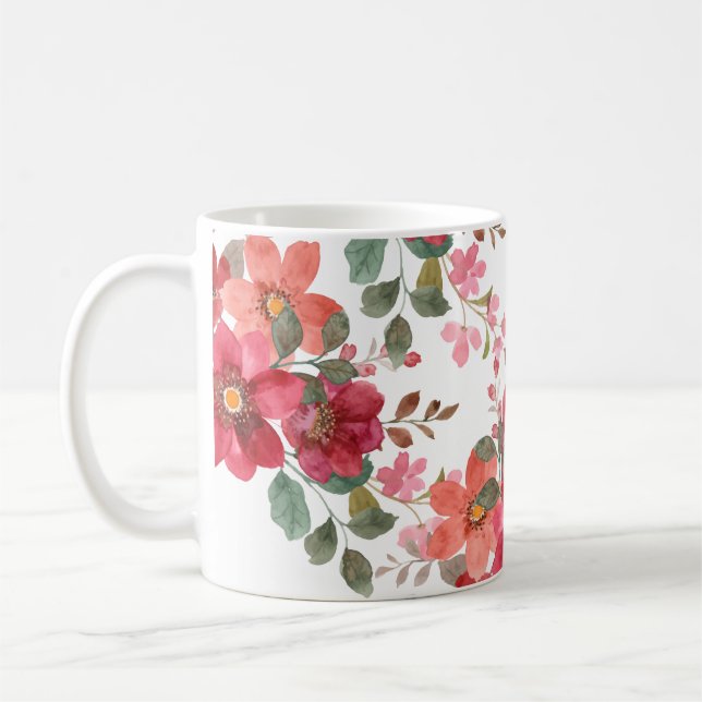 Benutzerdefinierbares zeitloses Rot Kaffeetasse (Links)