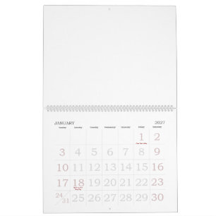 Benutzerdefiniert 11" L x 14,25" B Große Zahlen Kalender
