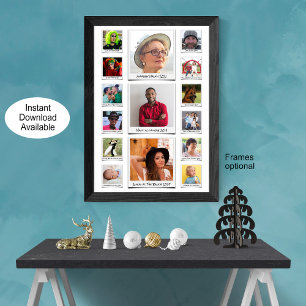 Benutzerdefiniert 15 FotoCollage und Text Poster