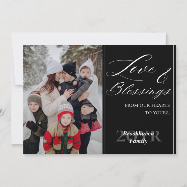 Benutzerdefiniert 1 Foto Familienname Jahr Luxuriö Karte (Vorderseite)