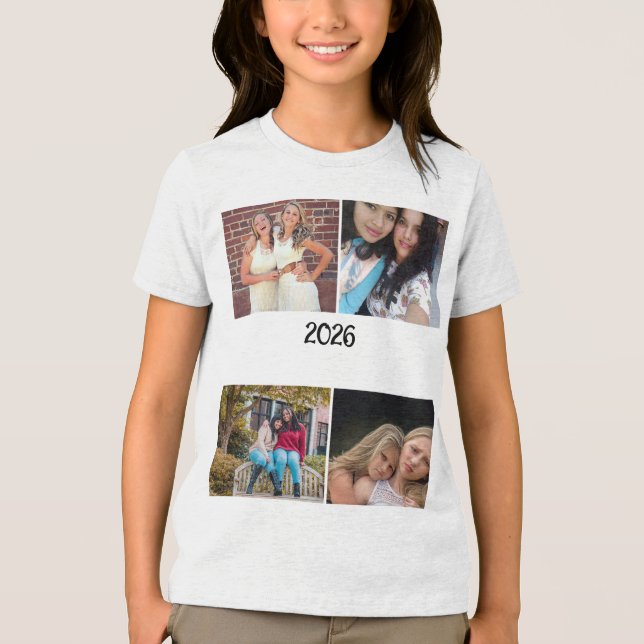 BENUTZERDEFINIERT  2026 4 FOTO-COLLAGE Tri-Blend SHIRT (Vorderseite)