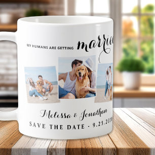 Benutzerdefiniert 3 Foto Hunde Hochzeit speichern  Kaffeetasse