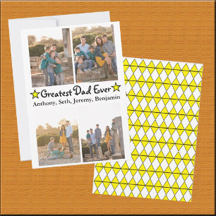 Benutzerdefiniert 4 Foto Bester Vater je Vatertag  Einladung