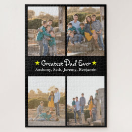 Benutzerdefiniert 4 Foto Bester Vater je Vatertag Puzzle