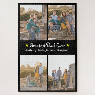 Benutzerdefiniert 4 Foto Bester Vater je Vatertag  Puzzle
