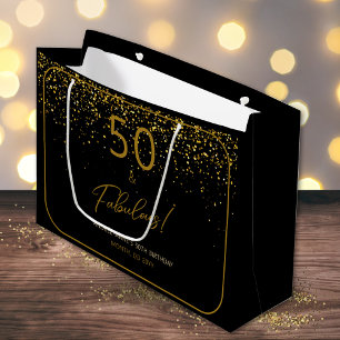 Benutzerdefiniert 50 Fabelhaft Geburtstag Gold Sch Große Geschenktüte