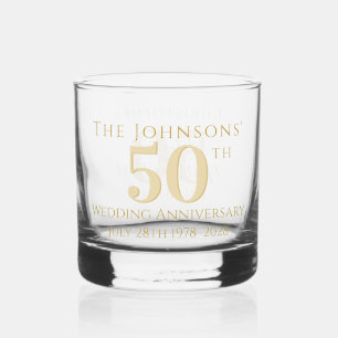 Benutzerdefiniert 50. goldene Hochzeitstag Ehemann Whiskyglas