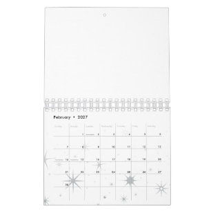 Benutzerdefiniert 5,5" L x 7" B Moderne Sterne Kalender