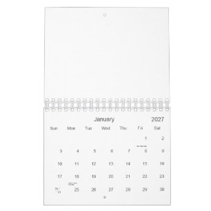 Benutzerdefiniert 5,5" L x 7" B Nur Zahlen Kalender