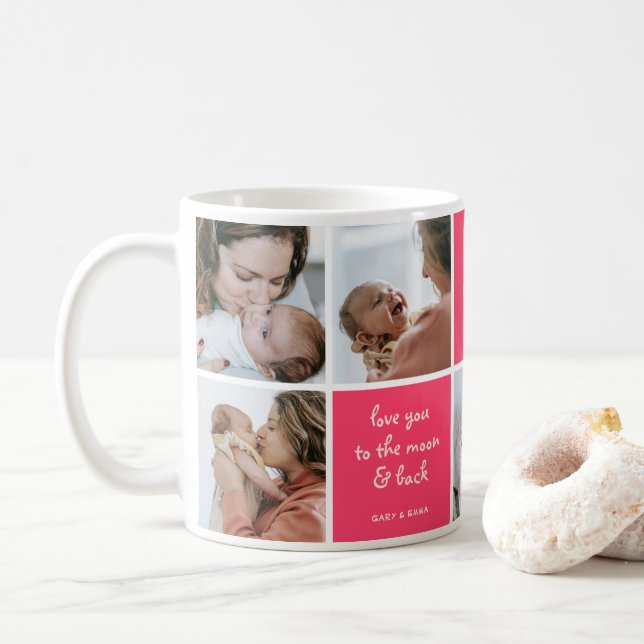 Benutzerdefiniert 7 Foto Beste Mama je Tasse (Mit Donut)
