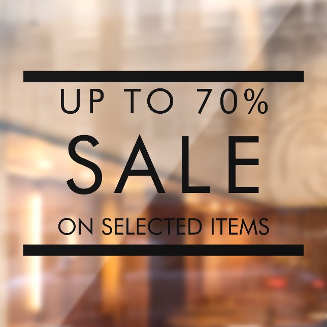 Benutzerdefiniert Alle Text bearbeiten Verkauf Zei Fensteraufkleber (Blatt 2)