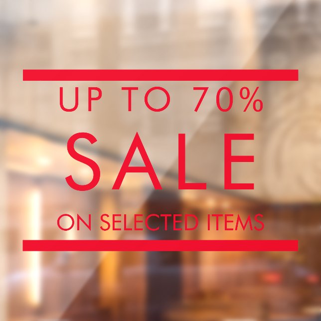 Benutzerdefiniert Alle Text bearbeiten Verkauf Zei Fensteraufkleber (Blatt 2)