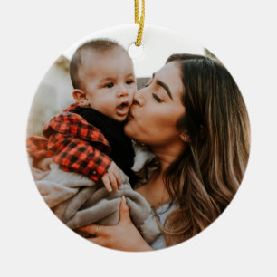 Benutzerdefiniert auf zwei Seiten: 2 Foto Keramik Ornament