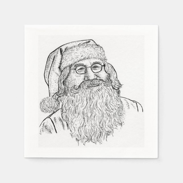 Benutzerdefiniert bedruckter Weihnachtsmann Serviette (Vorderseite)