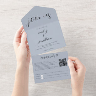 Benutzerdefiniert Beitreten Sie uns QR-Code Modern All In One Einladung