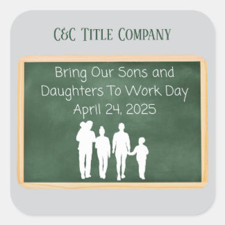 Benutzerdefiniert bringen Ihre Söhne zur Arbeit Quadratischer Aufkleber