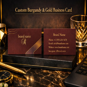 Benutzerdefiniert Burgund & Gold Visitenkarte