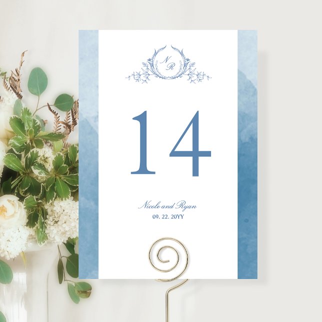 Benutzerdefiniert, Chic Monogramm Blau Hochzeit (Von Creator hochgeladen)