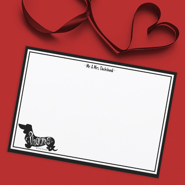 Benutzerdefiniert Dankeschön Dackel Niedliche Hund Dankeskarte (Von Creator hochgeladen)