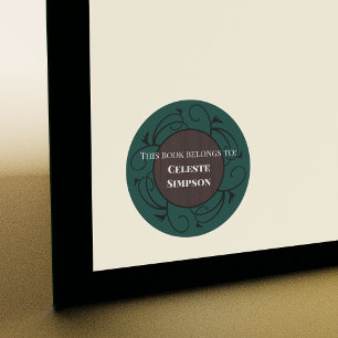 Benutzerdefiniert Dieses Buch gehört Gothic Insp Runder Aufkleber