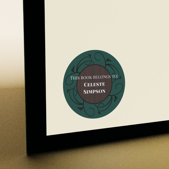 Benutzerdefiniert Dieses Buch gehört | Gothic Insp Runder Aufkleber (Von Creator hochgeladen)