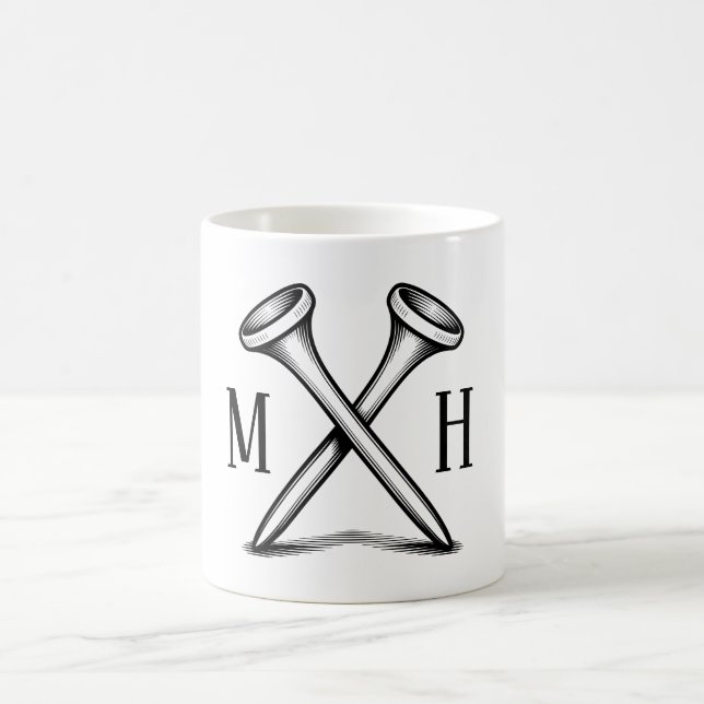 Benutzerdefiniert: Eigene Golf-Monogramme erstelle Kaffeetasse (Mittel)